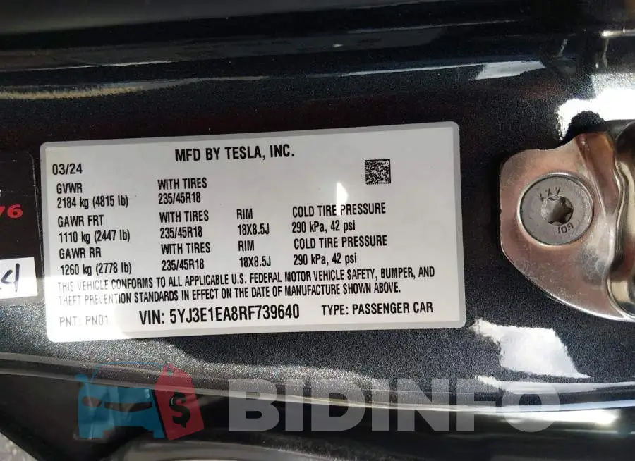 5YJ3E1EA8RF739640 Photo# 9