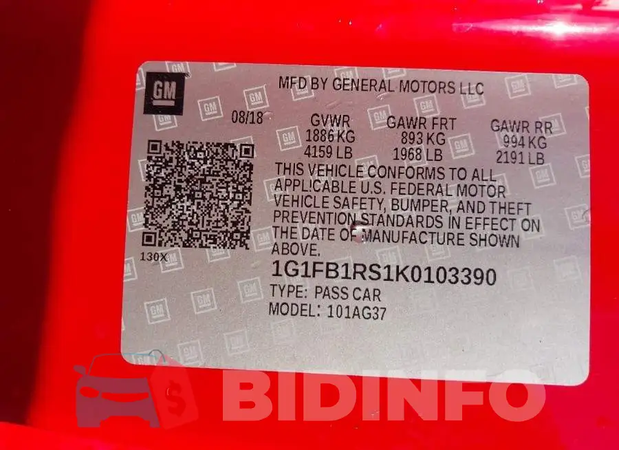 1G1FB1RS1K0103390 Photo# 9