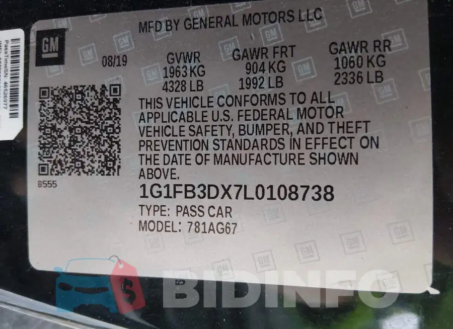 1G1FB3DX7L0108738 Photo# 9