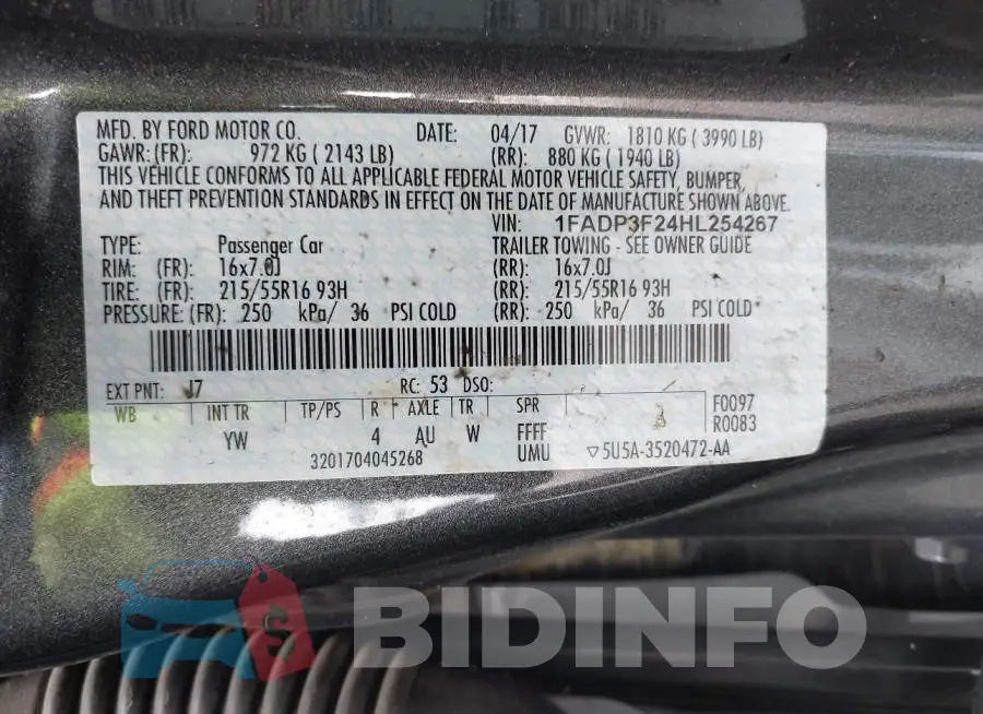 1FADP3F24HL254267 Photo# 9