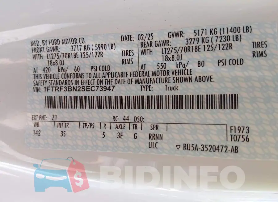 1FTRF3BN2SEC73947 Photo# 9