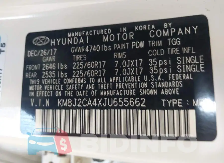 KM8J2CA4XJU655662 Photo# 9