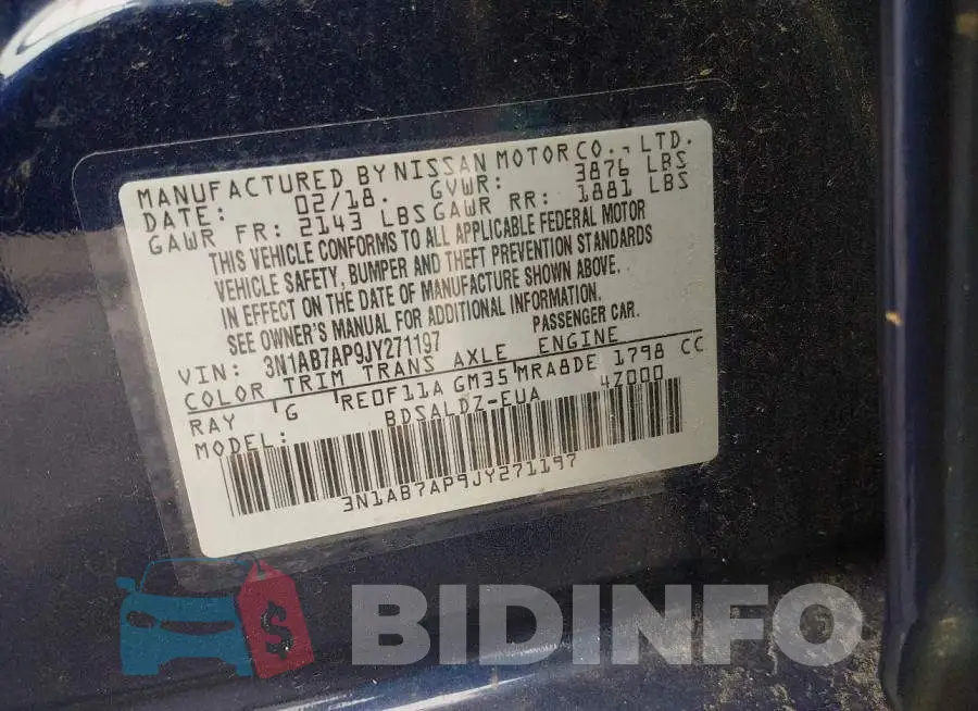 3N1AB7AP9JY271197 Photo# 9