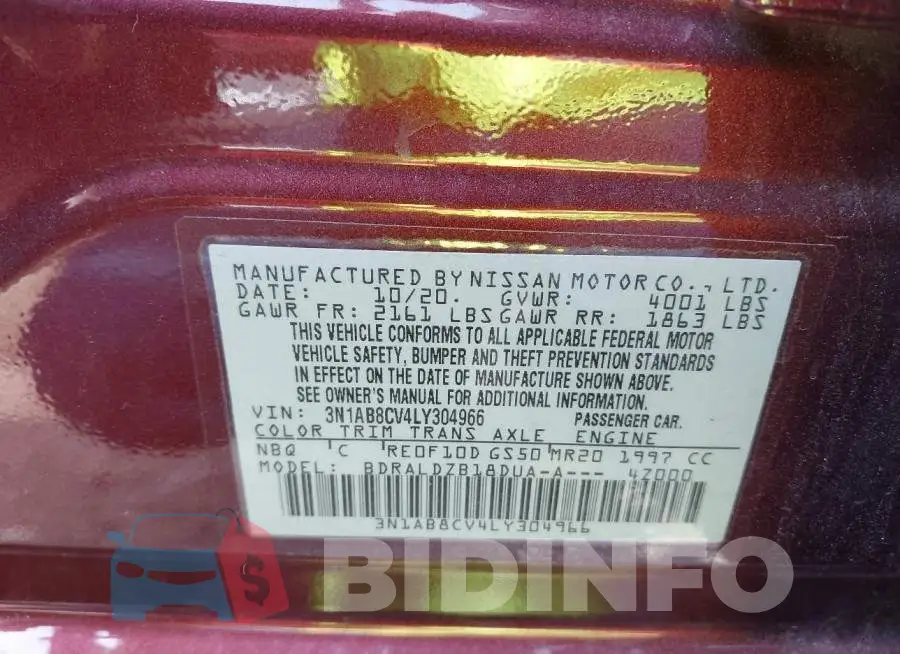 3N1AB8CV4LY304966 Photo# 9