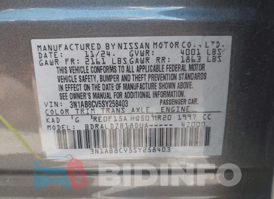 3N1AB8CV5SY258403 Photo# 9