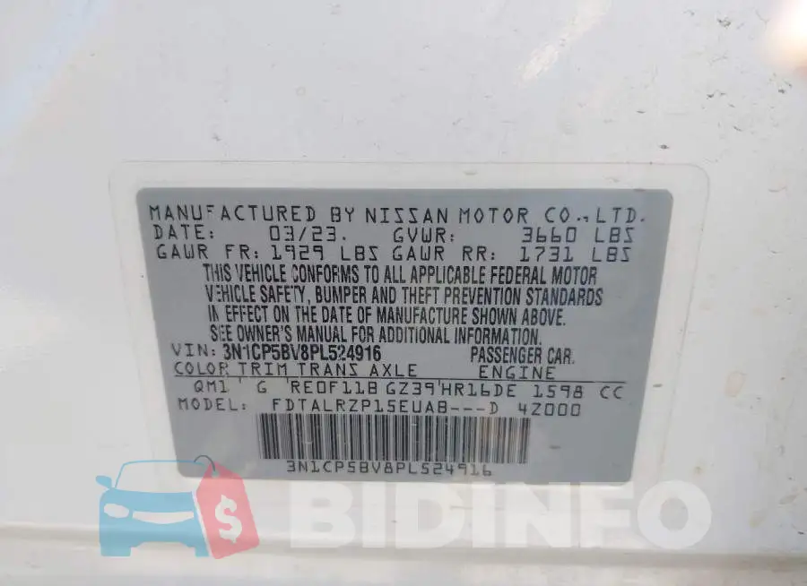 3N1CP5BV8PL524916 Photo# 9