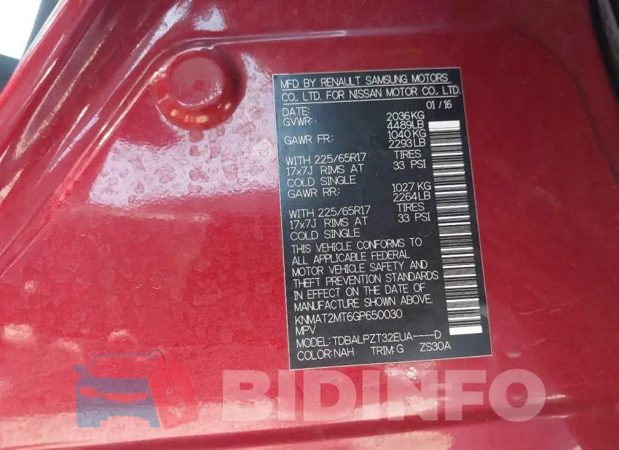 KNMAT2MT6GP650030 Photo# 9