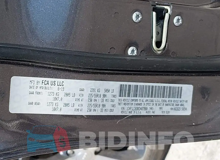 1C4PJLDB3KD487960 Photo# 9