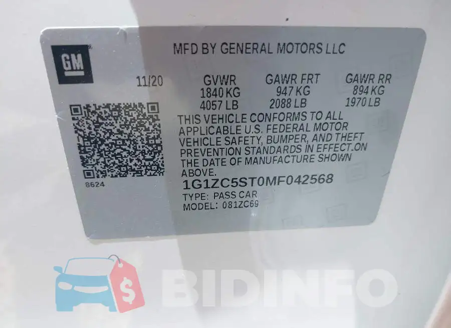 1G1ZC5ST0MF042568 Photo# 9