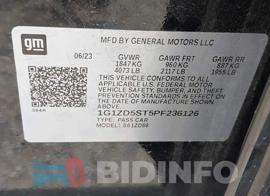 1G1ZD5ST5PF236126 Photo# 9