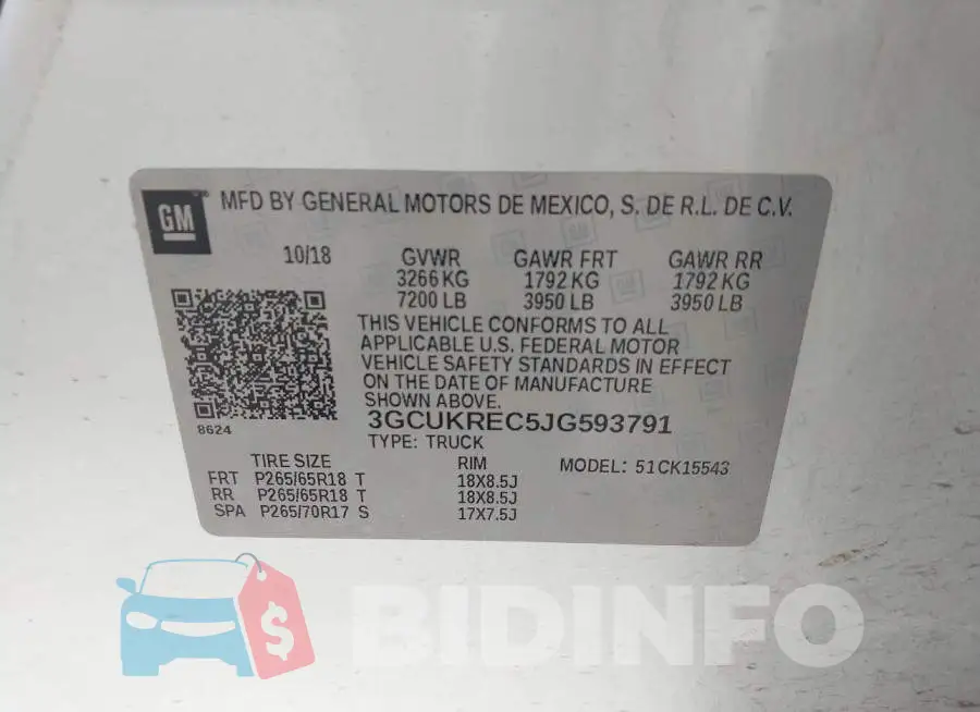 3GCUKREC5JG593791 Photo# 9