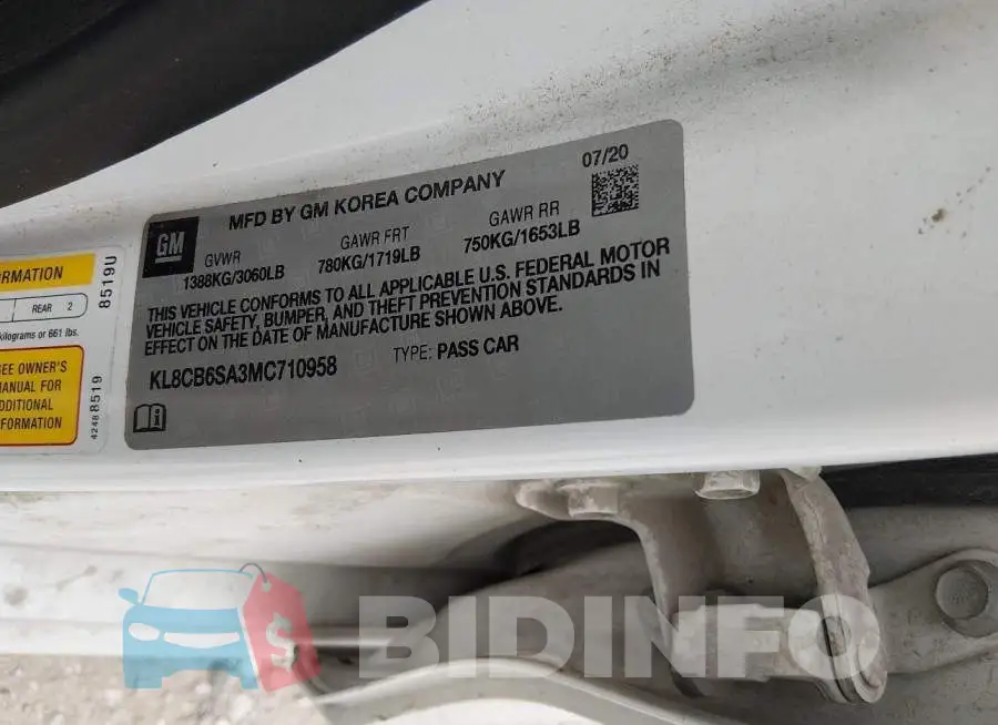 KL8CB6SA3MC710958 Photo# 9