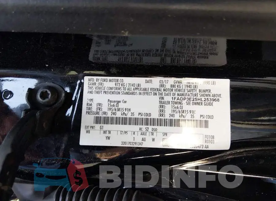 1FADP3E25HL253968 Photo# 9
