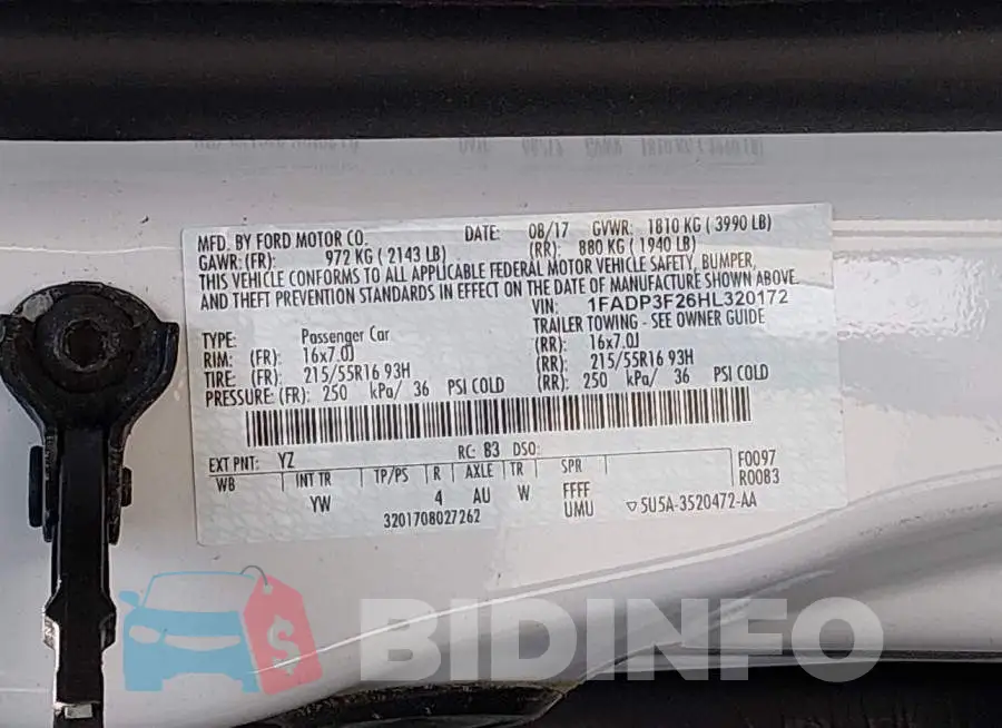 1FADP3F26HL320172 Photo# 9