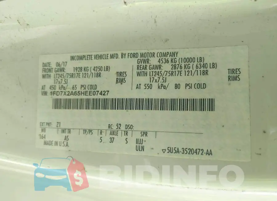 1FD7X2A65HEE07427 Photo# 9