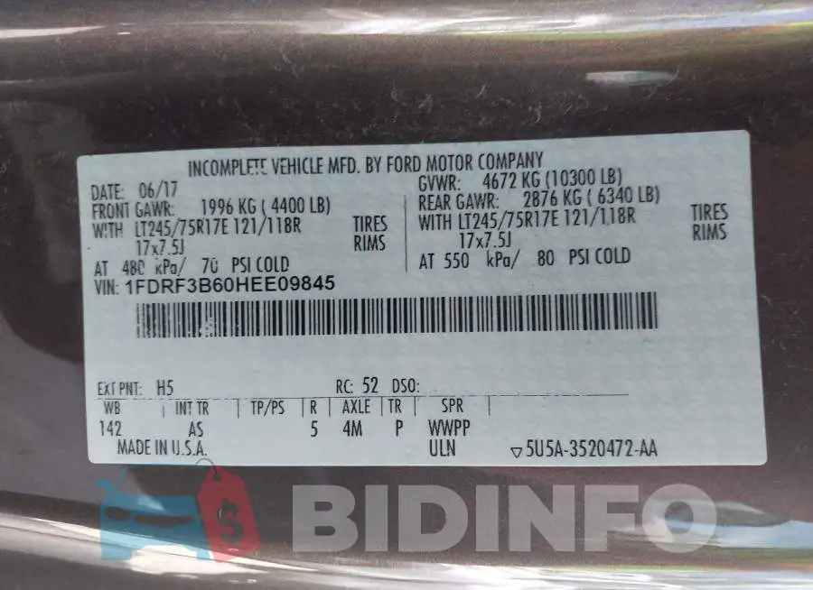 1FDRF3B60HEE09845 Photo# 9