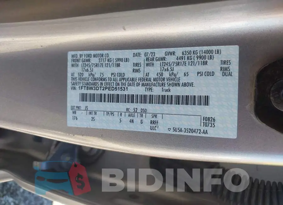 1FT8W3DT2PED51531 Photo# 9