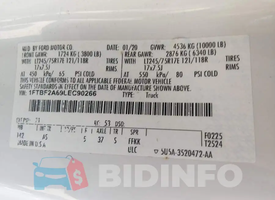 1FTBF2A69LEC90266 Photo# 9