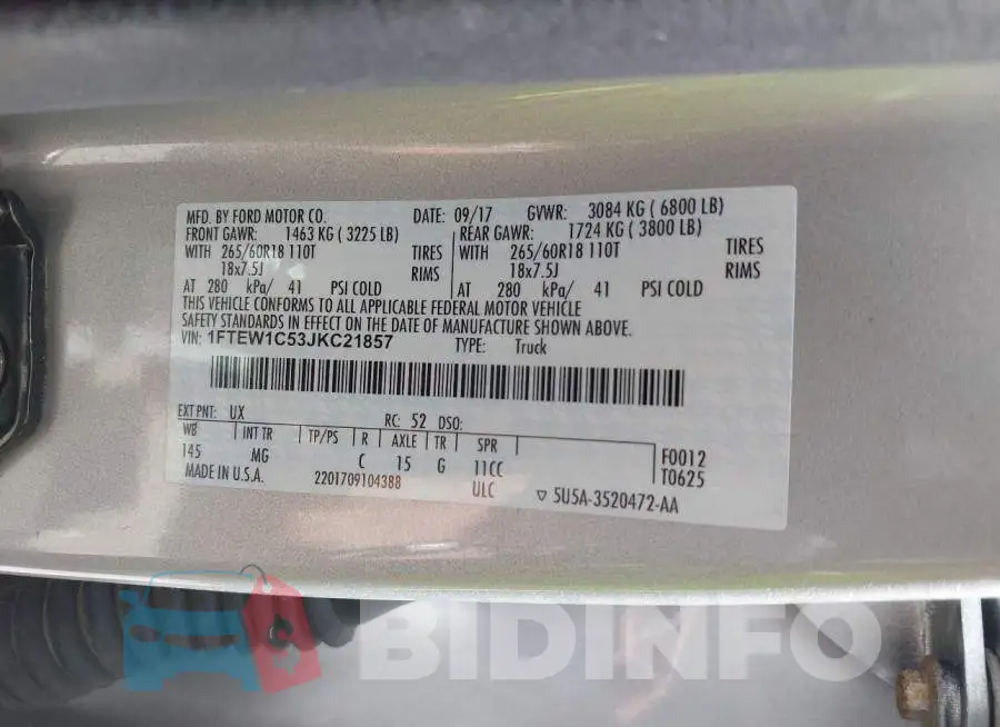 1FTEW1C53JKC21857 Photo# 9