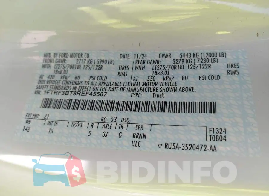 1FTRF3BT8REF45507 Photo# 8
