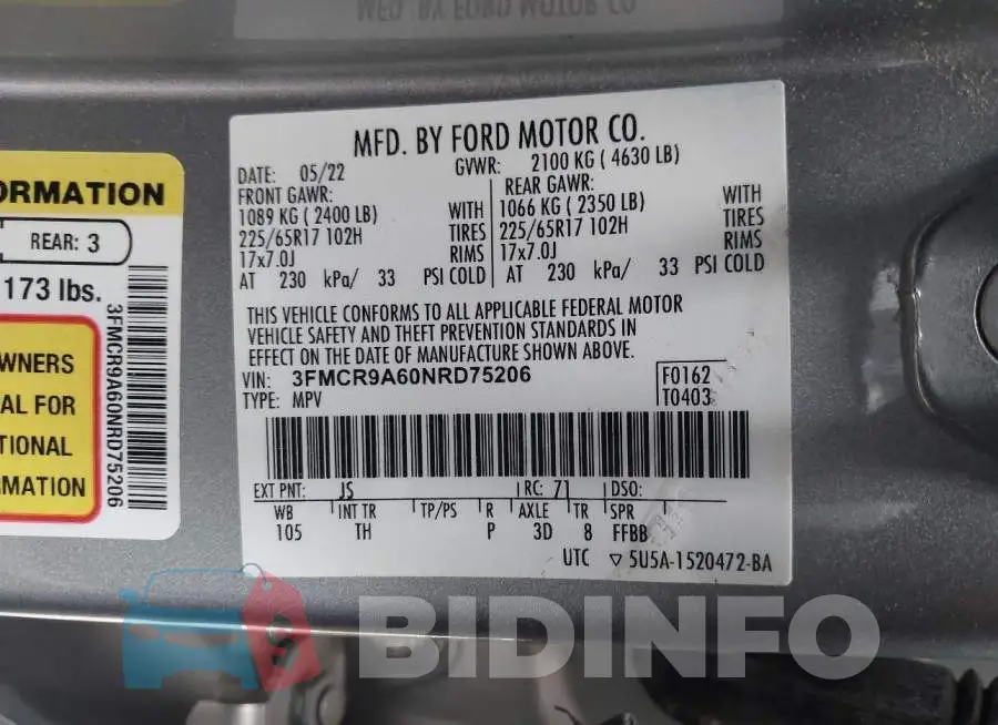 3FMCR9A60NRD75206 Photo# 9