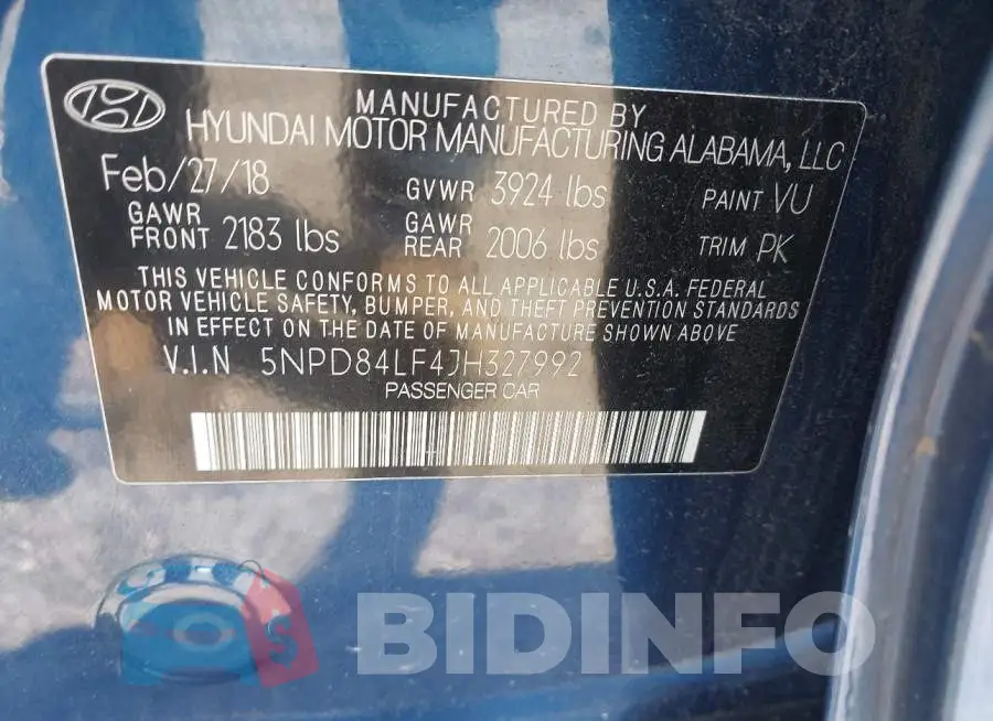 5NPD84LF4JH327992 Photo# 9