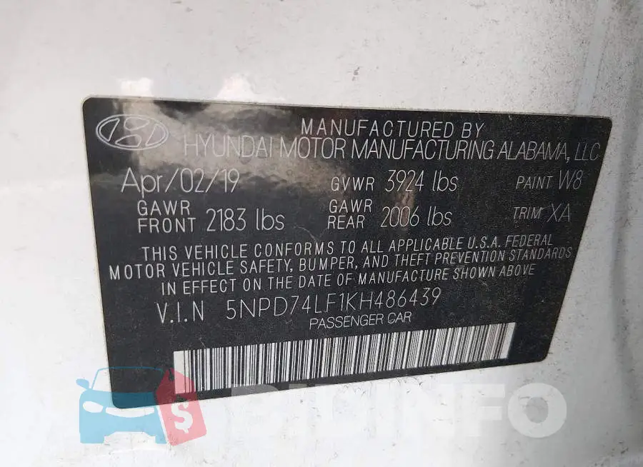5NPD74LF1KH486439 Photo# 9