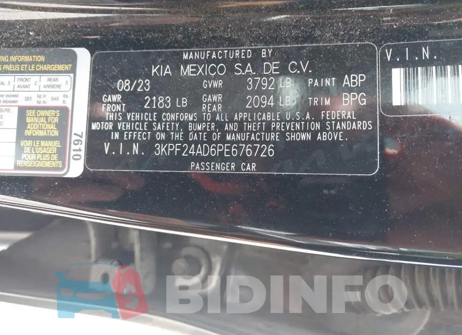 3KPF24AD6PE676726 Photo# 9