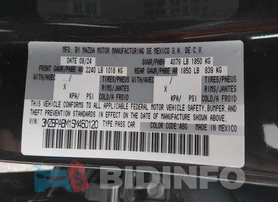 3MZBPABM1SM450120 Photo# 9
