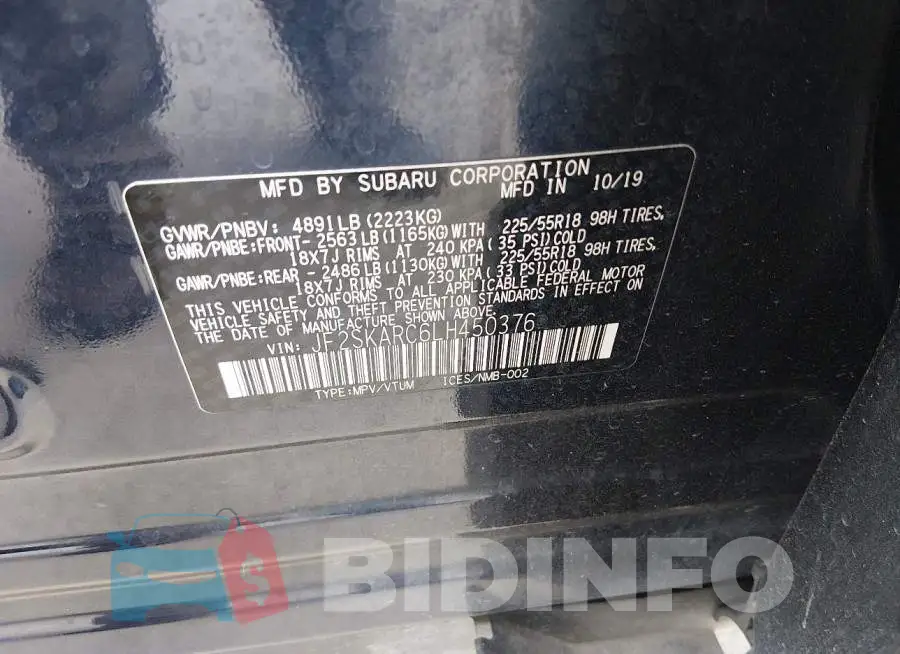 JF2SKARC6LH450376 Photo# 9