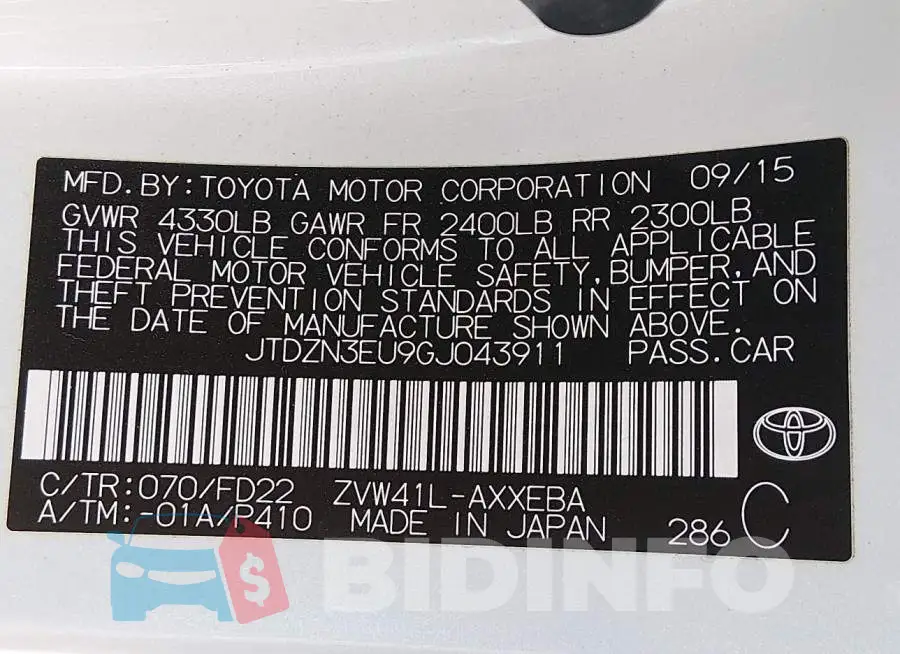 JTDZN3EU9GJ043911 Photo# 9