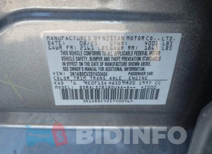 3N1AB8CV2SY400464 Photo# 9