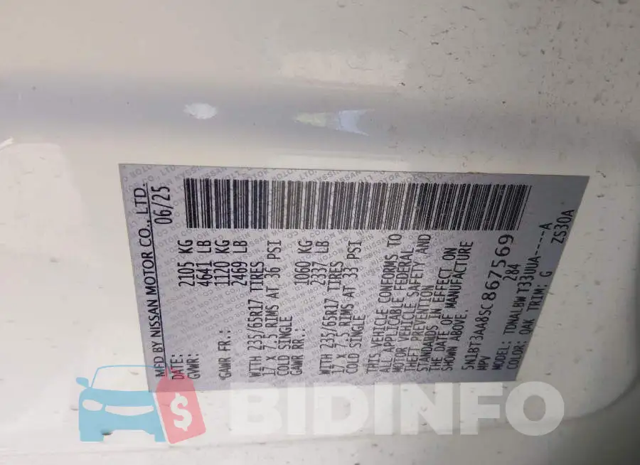 5N1BT3AA8SC867569 Photo# 9