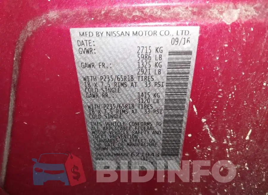 5N1DR2MM4HC621943 Photo# 9