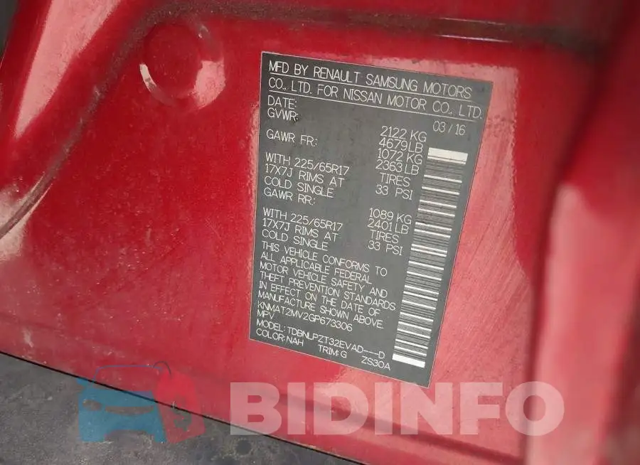 KNMAT2MV2GP673306 Photo# 9