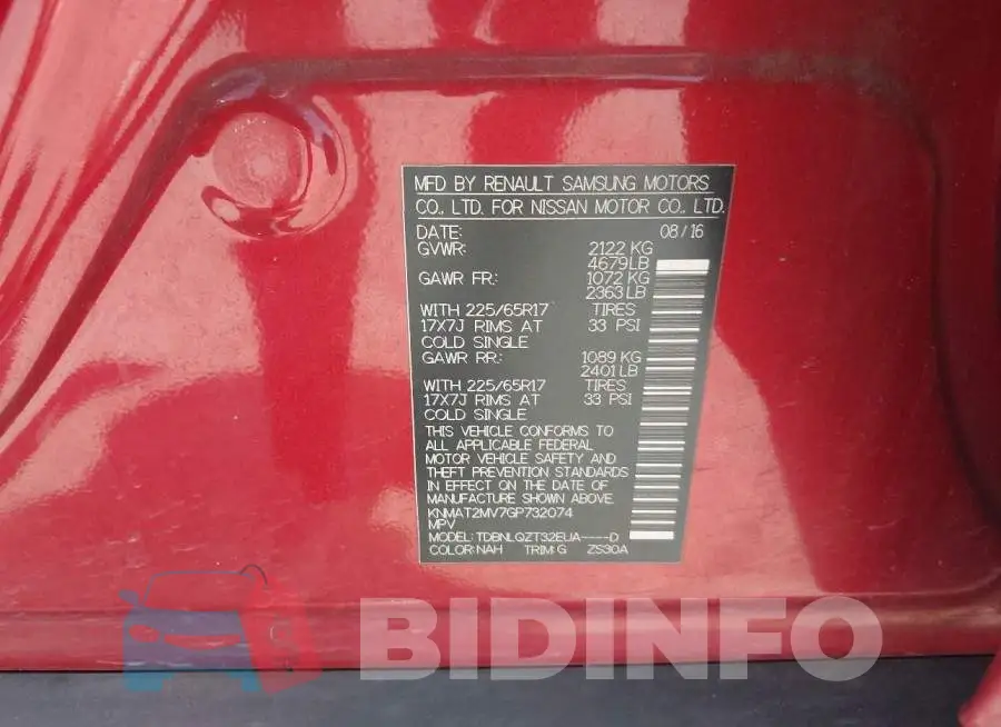 KNMAT2MV7GP732074 Photo# 9