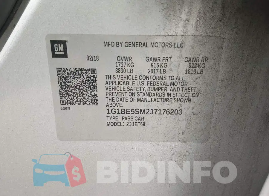 1G1BE5SM2J7176203 Photo# 9