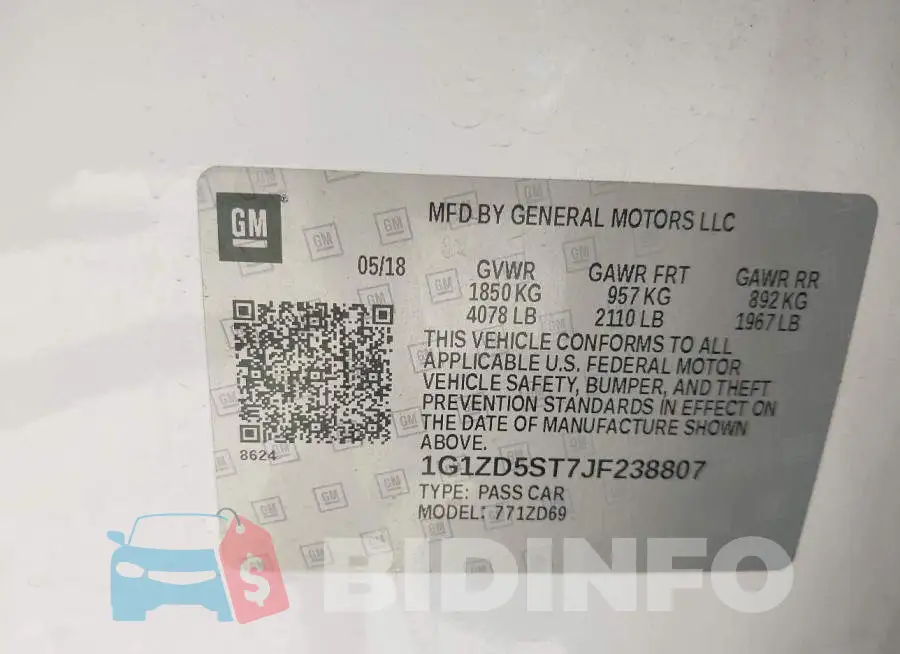 1G1ZD5ST7JF238807 Photo# 9