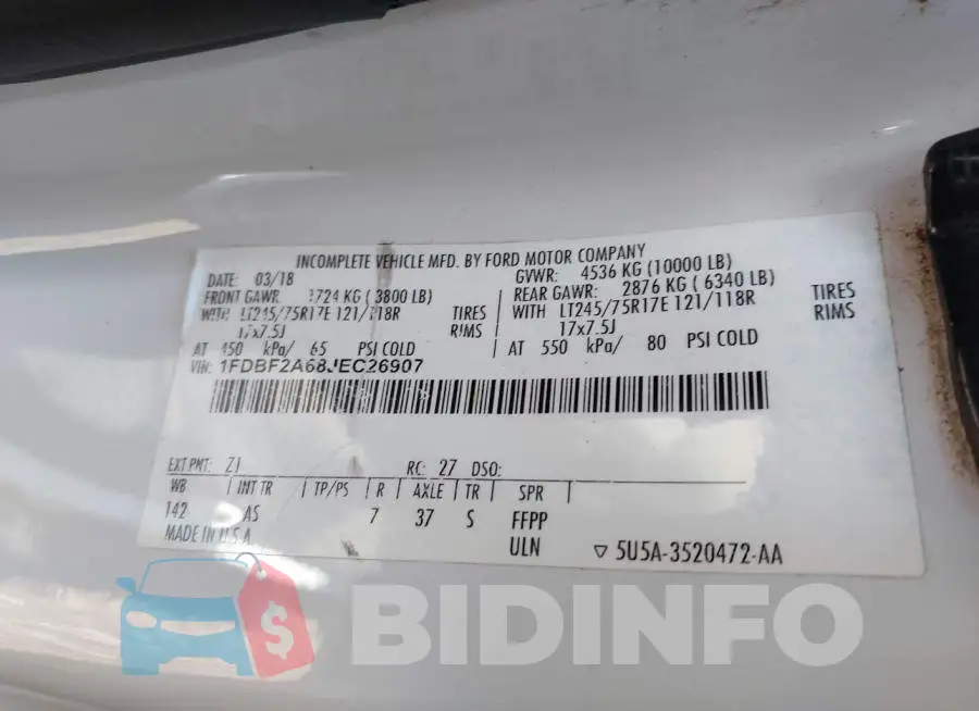 1FDBF2A68JEC26907 Photo# 8