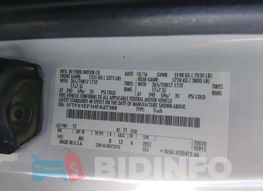 1FTFX1EF1HFA27368 Photo# 9