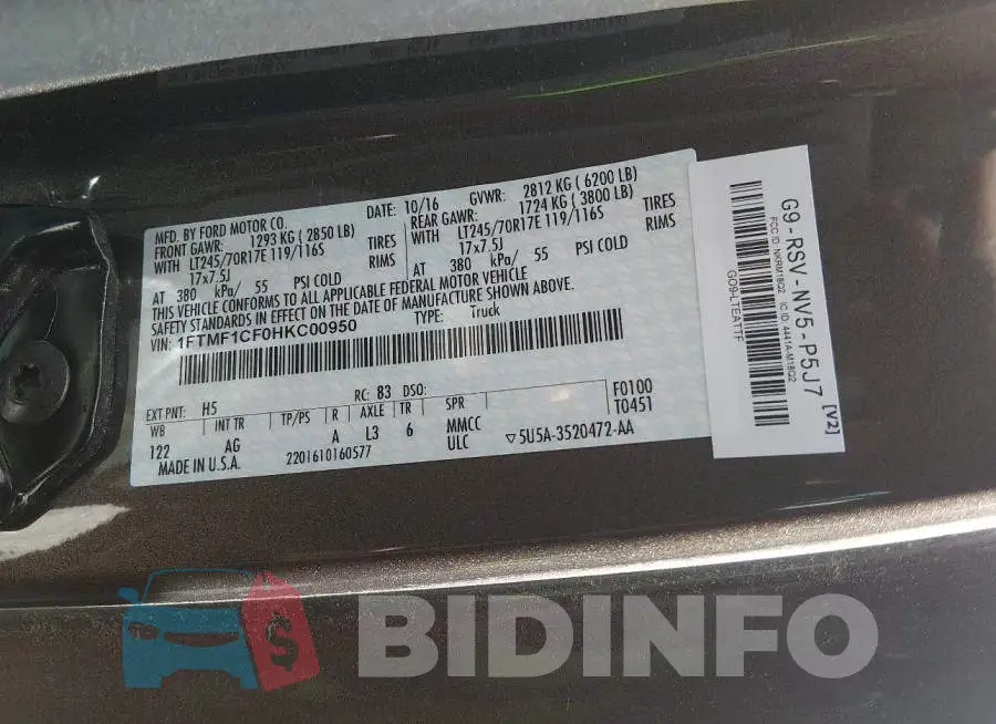 1FTMF1CF0HKC00950 Photo# 9