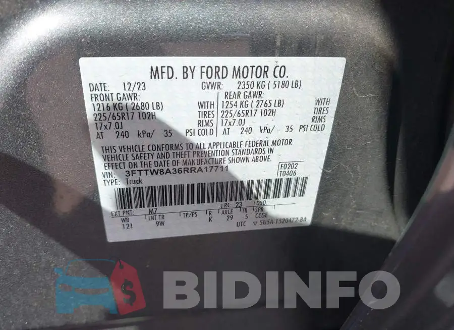 3FTTW8A36RRA17711 Photo# 9