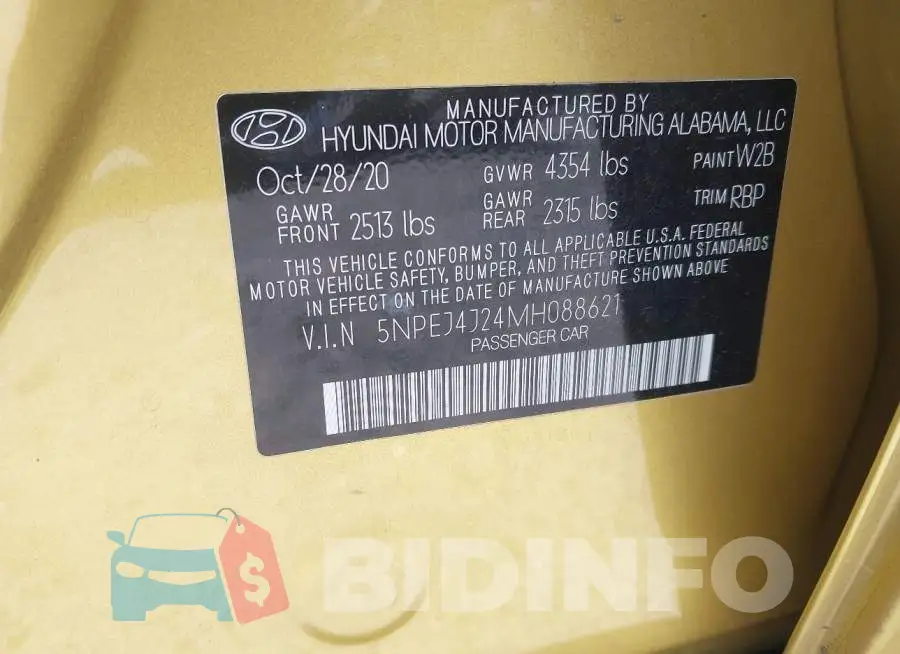 5NPEJ4J24MH088621 Photo# 9