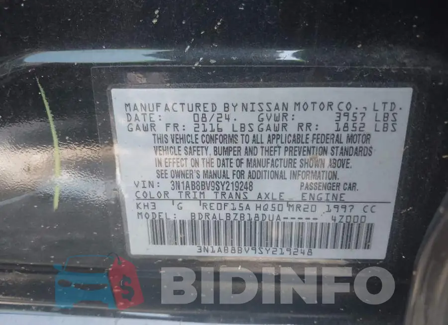 3N1AB8BV9SY219248 Photo# 9