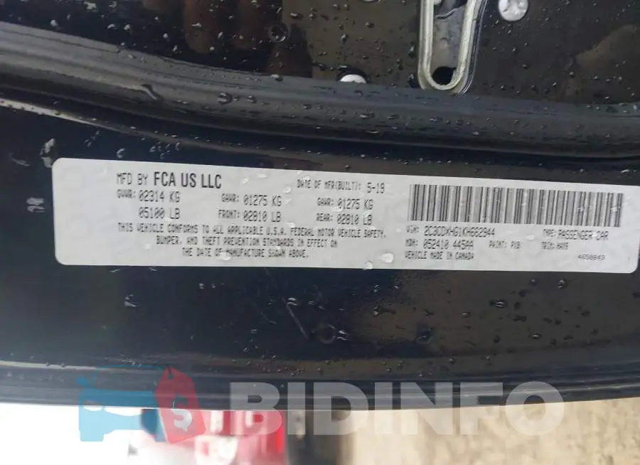 2C3CDXHG1KH662944 Photo# 9
