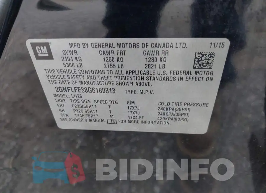 2GNFLFE38G6180313 Photo# 9