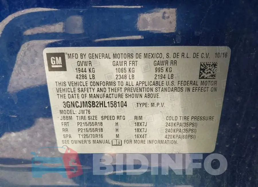 3GNCJMSB2HL158104 Photo# 9
