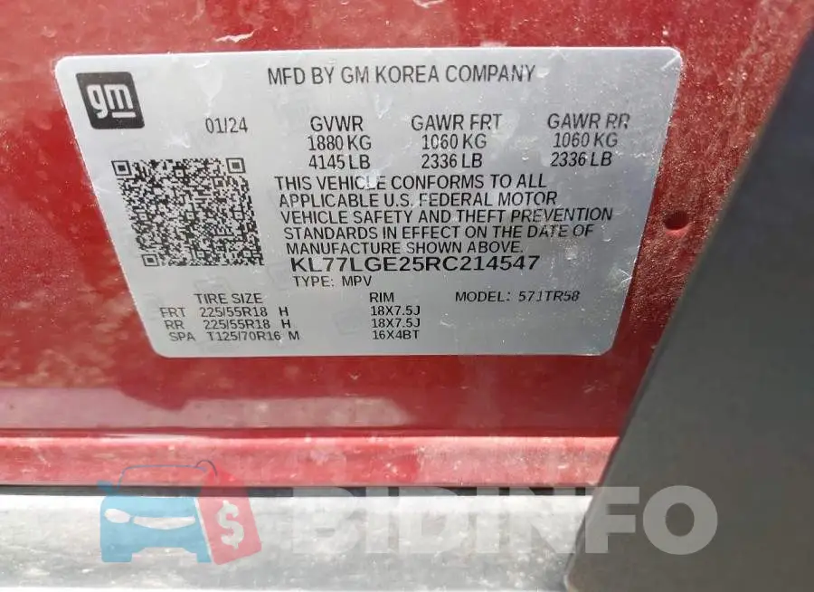 KL77LGE25RC214547 Photo# 9