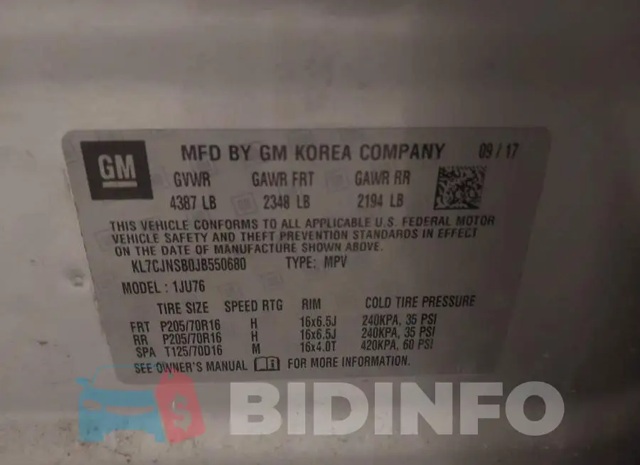 KL7CJNSB0JB550680 Photo# 9