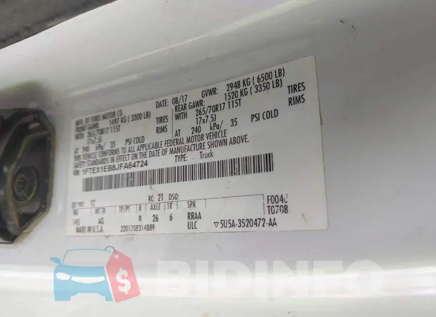 1FTEX1EB8JFA64724 Photo# 9